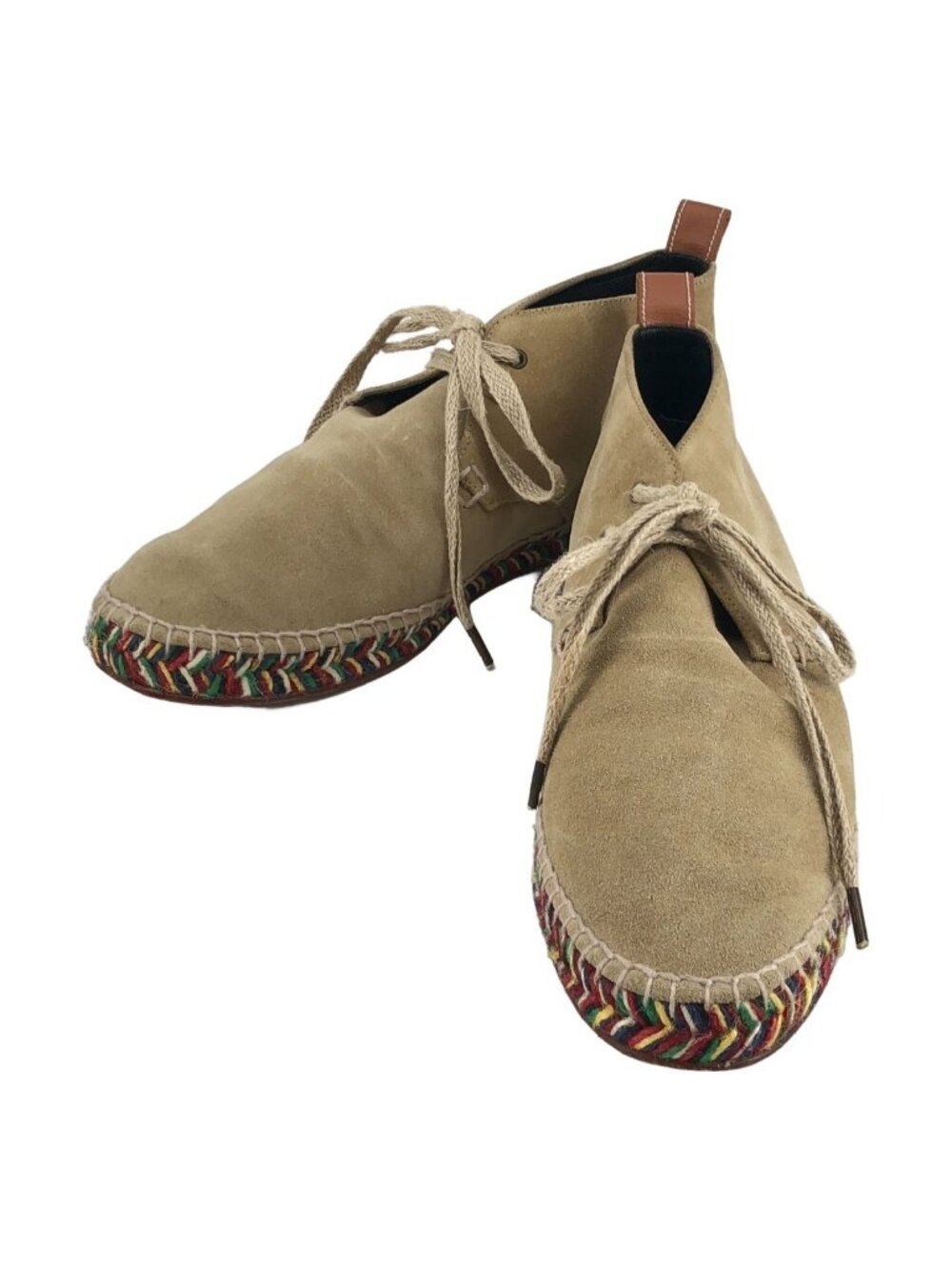 Loewe Suede Leather Espadrilles Chucker Boots Beige